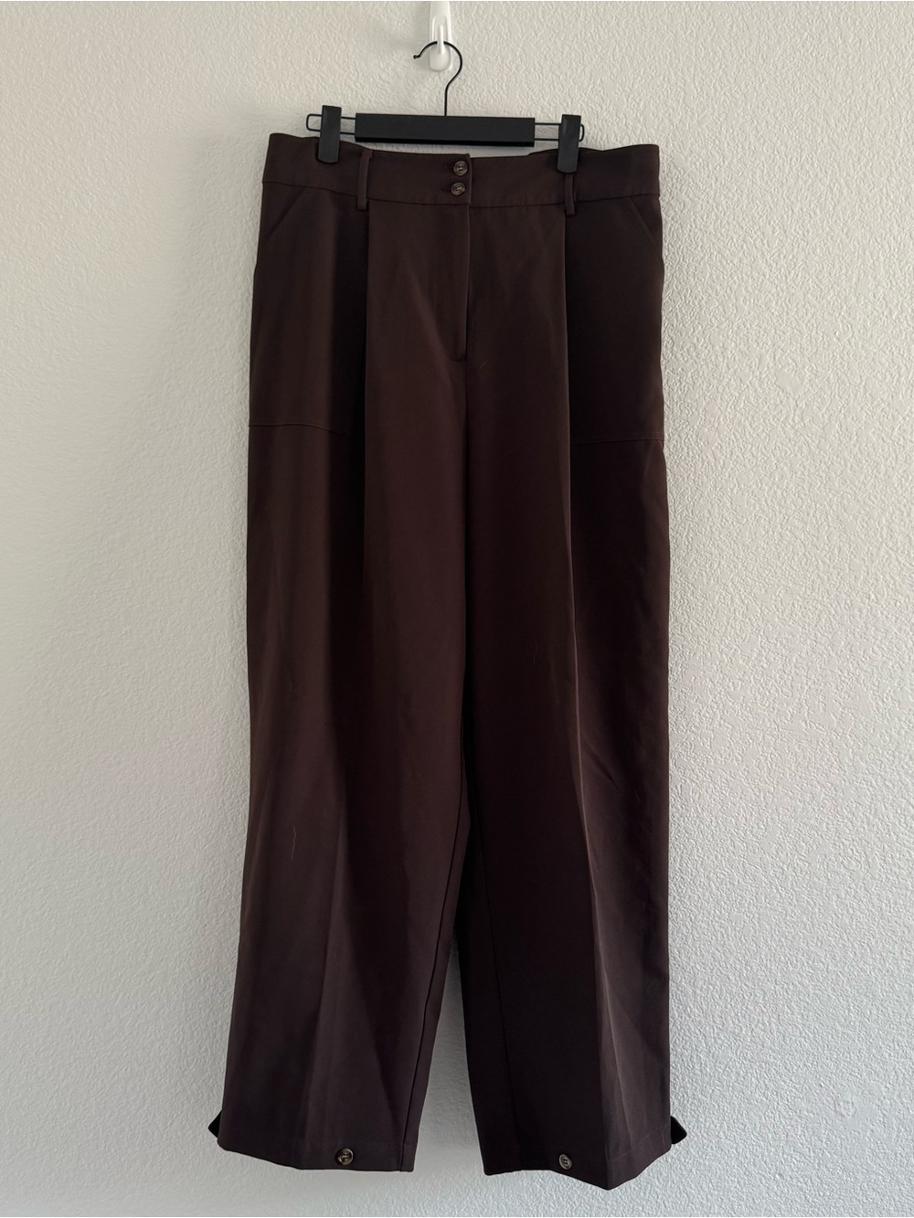 Amazon Dark Brown Straight-Leg Dress Pants